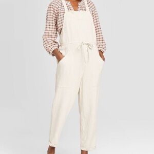White Overalls with Crossback Style NWT
